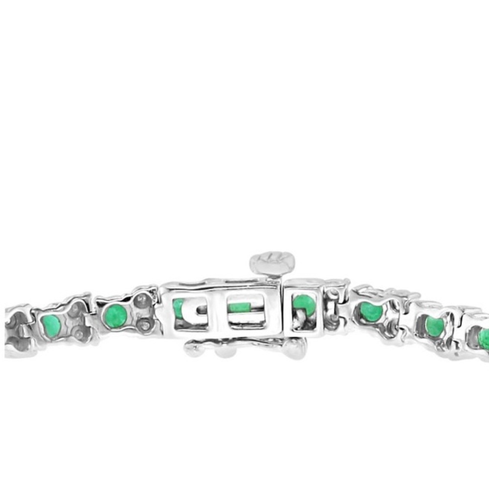 Effy emerald and diamond tennis bracelet - Picture 9 of 11